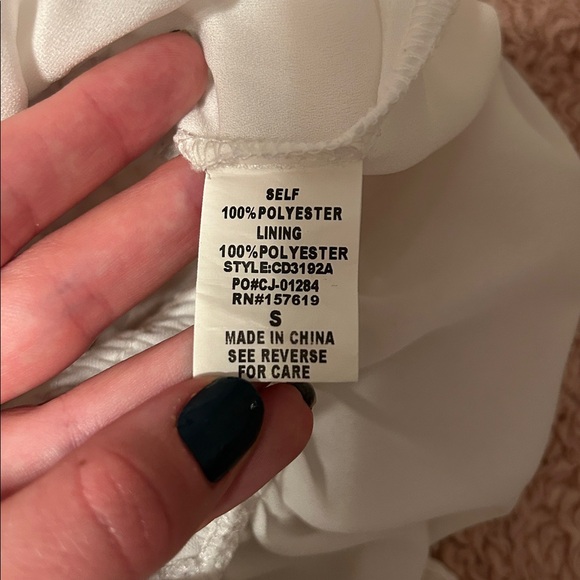 White Ruffled Mini Dress - Picture 7 of 7